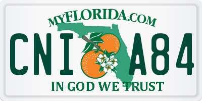 FL license plate CNIA84