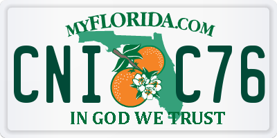 FL license plate CNIC76
