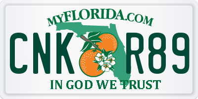FL license plate CNKR89