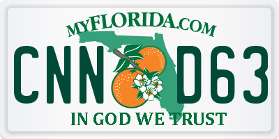 FL license plate CNND63