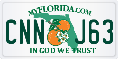 FL license plate CNNJ63