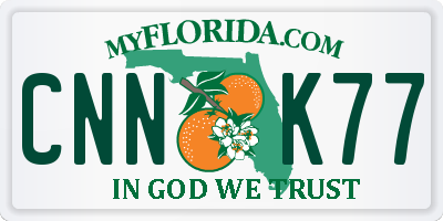 FL license plate CNNK77