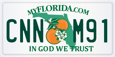 FL license plate CNNM91