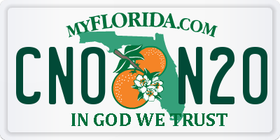 FL license plate CNON20