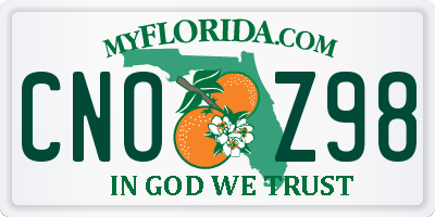 FL license plate CNOZ98