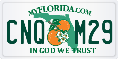 FL license plate CNQM29