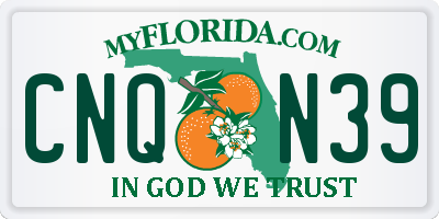 FL license plate CNQN39