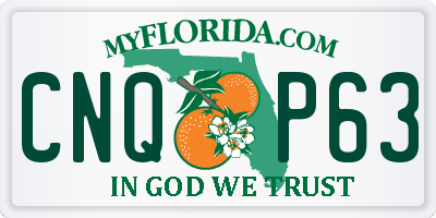 FL license plate CNQP63