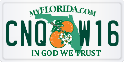 FL license plate CNQW16