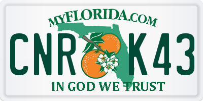 FL license plate CNRK43