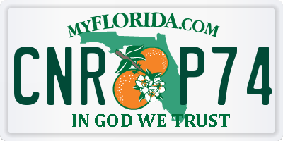 FL license plate CNRP74