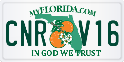 FL license plate CNRV16