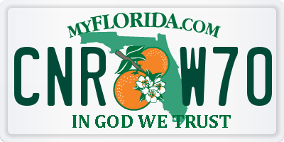 FL license plate CNRW70