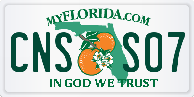 FL license plate CNSS07