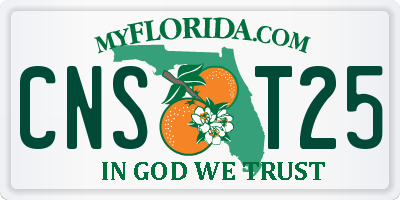 FL license plate CNST25