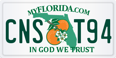 FL license plate CNST94