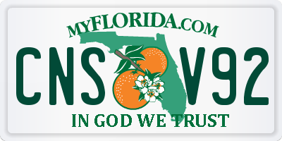 FL license plate CNSV92