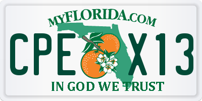 FL license plate CPEX13