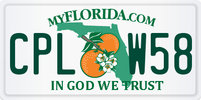 FL license plate CPLW58