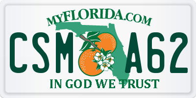 FL license plate CSMA62