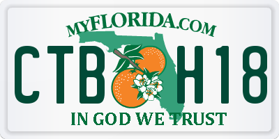 FL license plate CTBH18