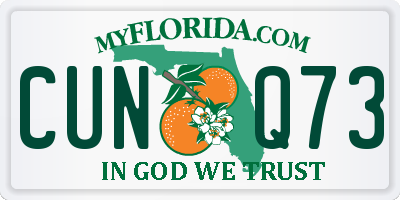 FL license plate CUNQ73