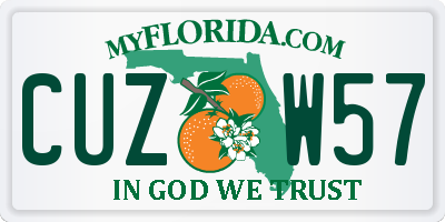 FL license plate CUZW57
