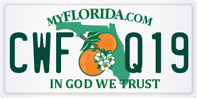 FL license plate CWFQ19