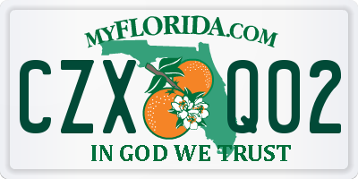FL license plate CZXQ02