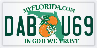 FL license plate DABU69