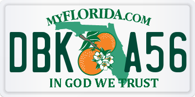 FL license plate DBKA56