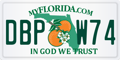 FL license plate DBPW74