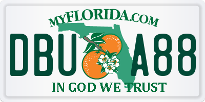 FL license plate DBUA88