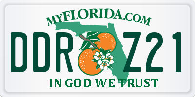 FL license plate DDRZ21