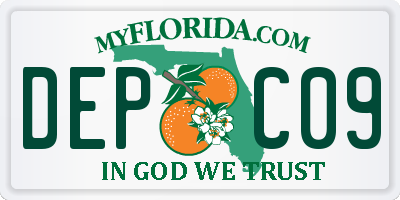 FL license plate DEPC09