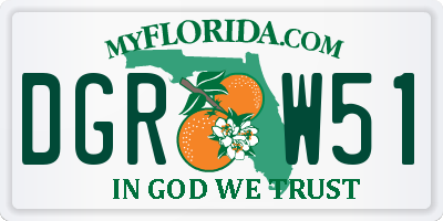 FL license plate DGRW51