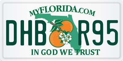 FL license plate DHBR95