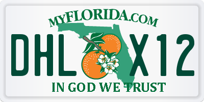 FL license plate DHLX12