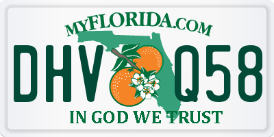 FL license plate DHVQ58