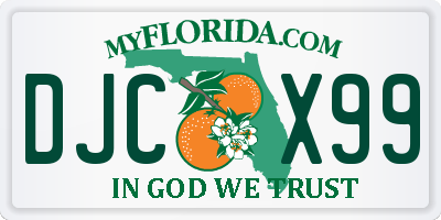 FL license plate DJCX99