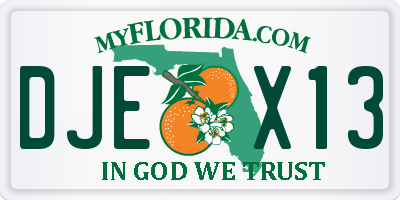 FL license plate DJEX13