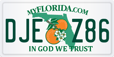 FL license plate DJEZ86