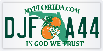 FL license plate DJFA44