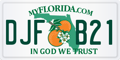 FL license plate DJFB21