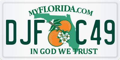FL license plate DJFC49