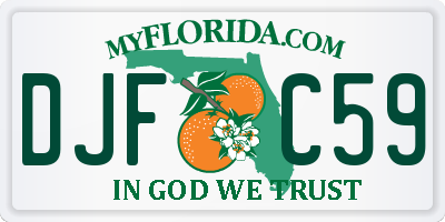 FL license plate DJFC59