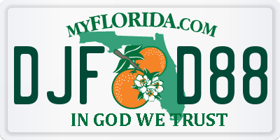 FL license plate DJFD88
