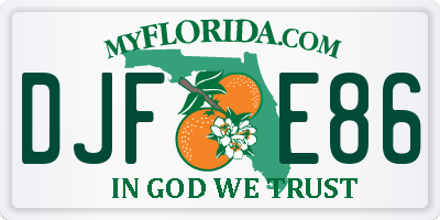 FL license plate DJFE86