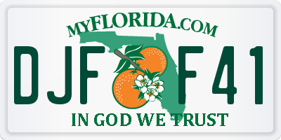 FL license plate DJFF41