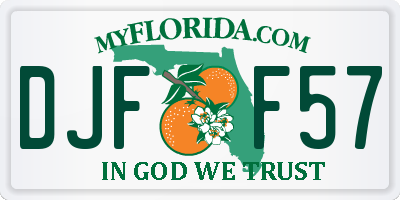 FL license plate DJFF57